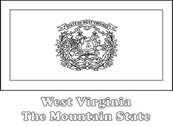 Large printable west virginia state flag to color from