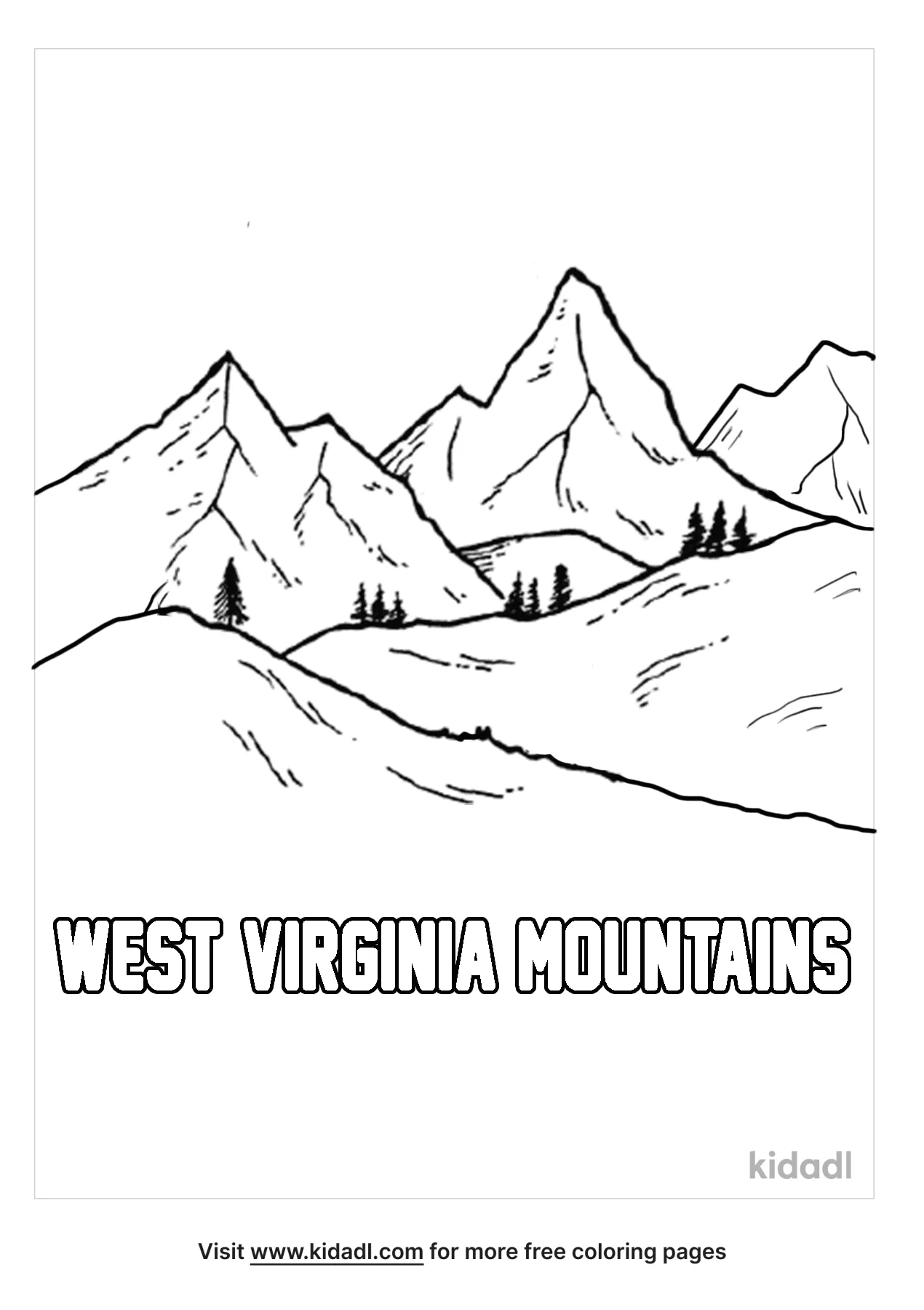 Free west virginia mountains coloring page coloring page printables