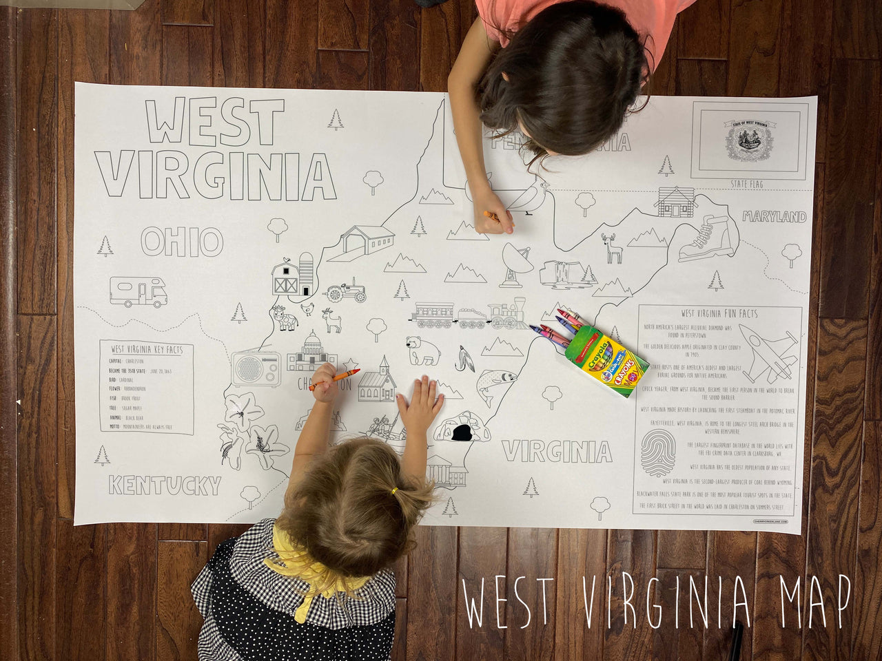 West virginia state map coloring sheet â