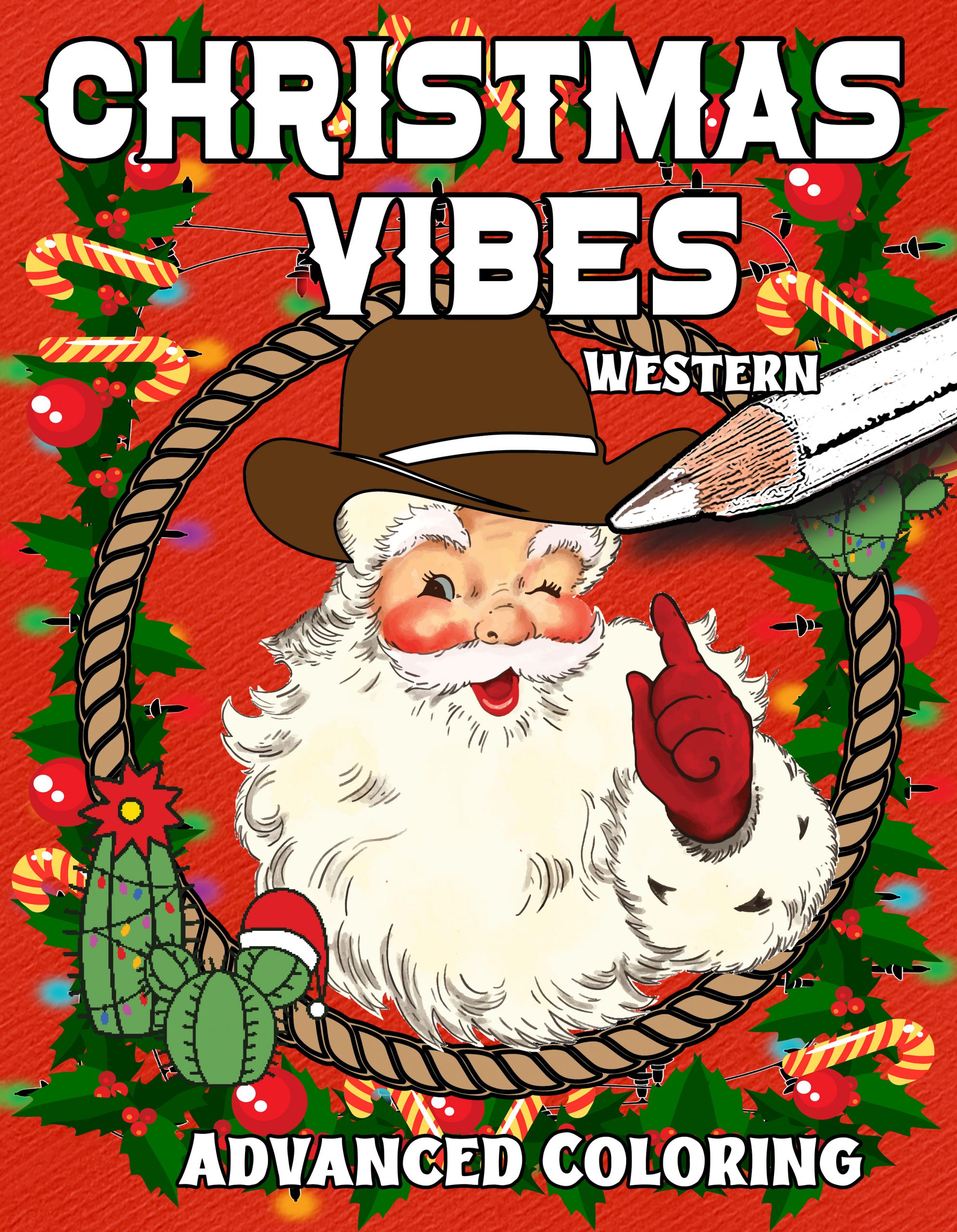 Christmas vibes western coloring book