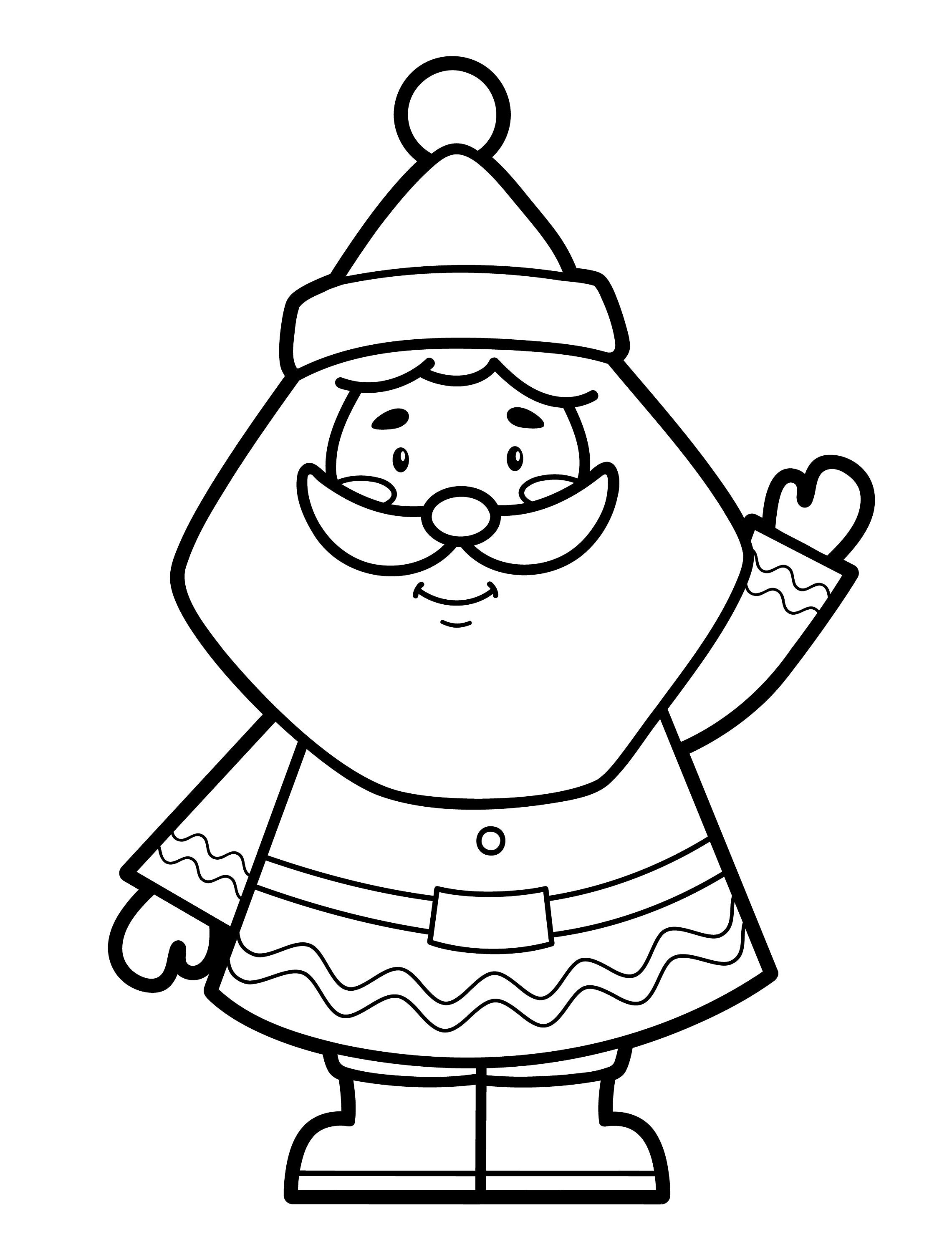 Easy cute christmas coloring book pages for kids