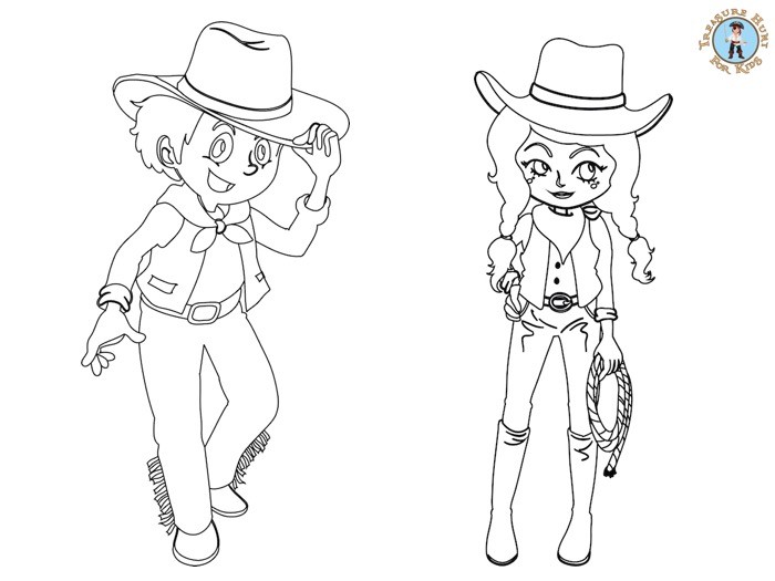 Cowboy coloring page