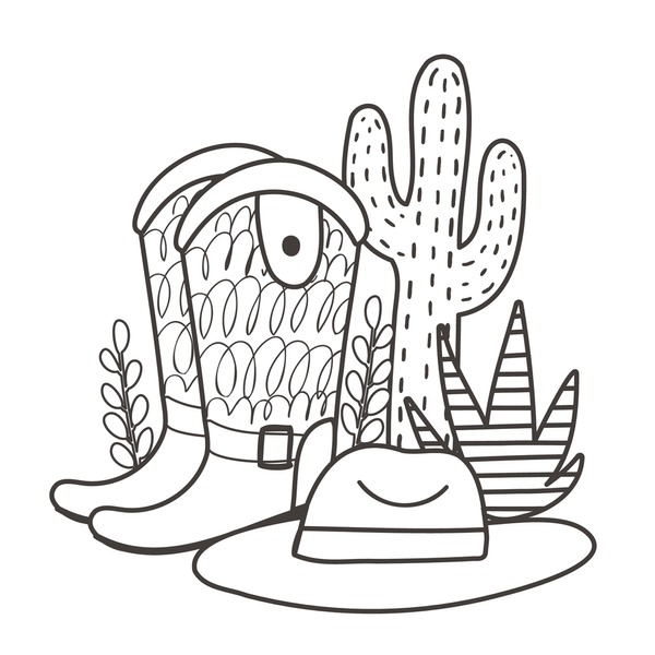 Hundred cowboy coloring page royalty