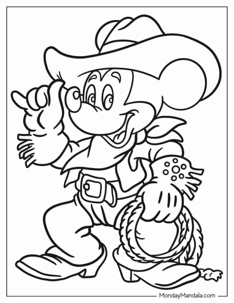 Cowboy coloring pages free pdf printables