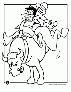 Cowboy coloring pages animal jr