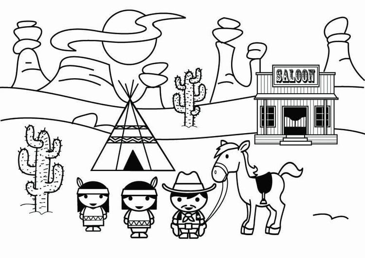 Coloring page wild west