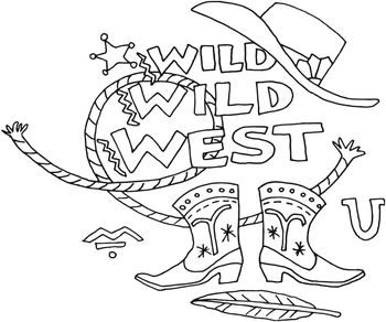 Western cowboy coloring pages