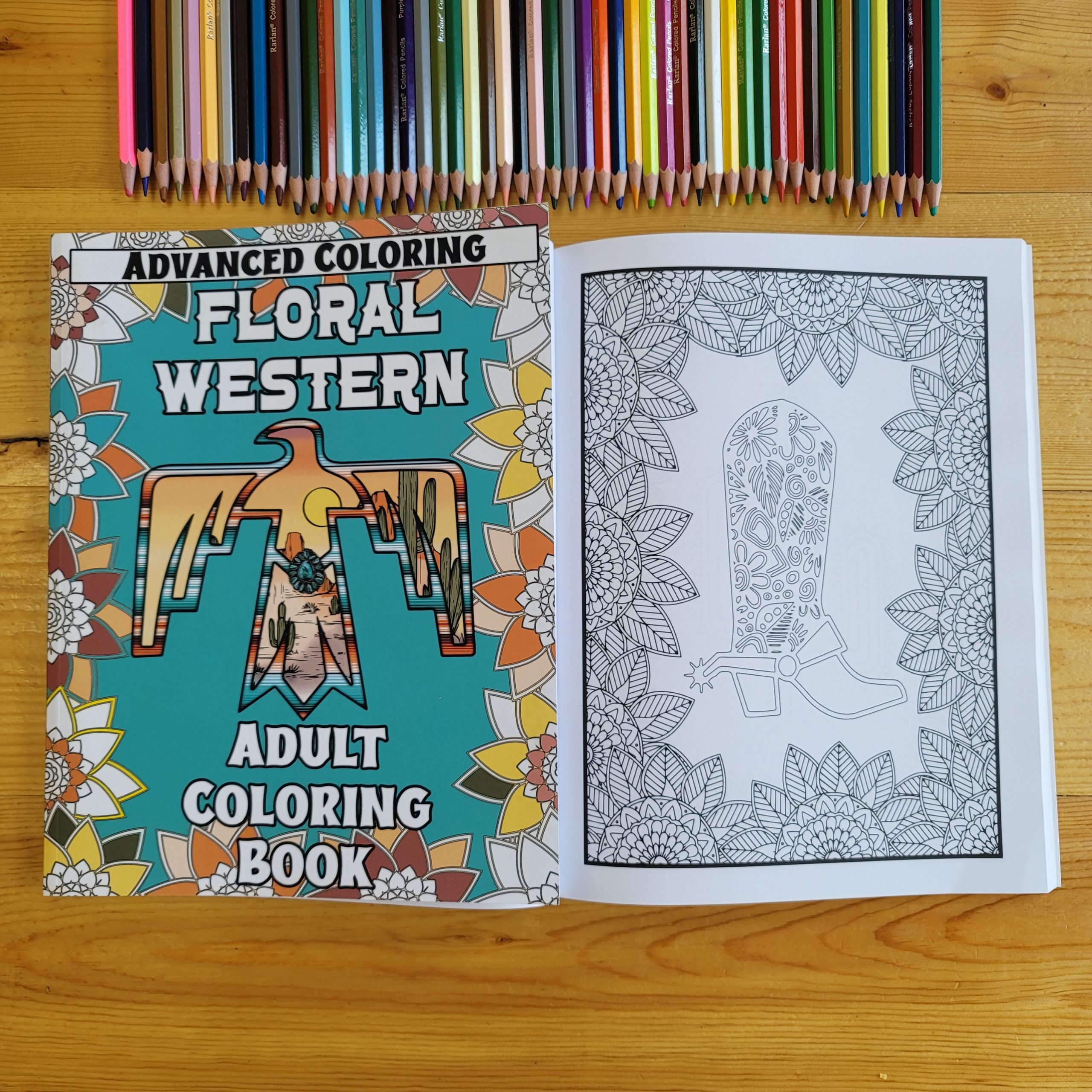 Floral western coloring book