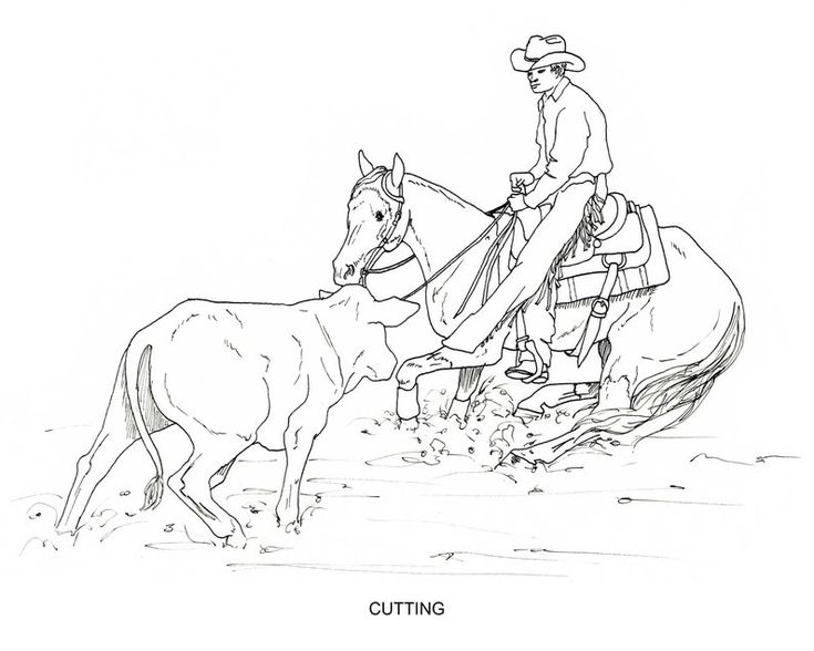 Printable set of western riding coloring pages digital download