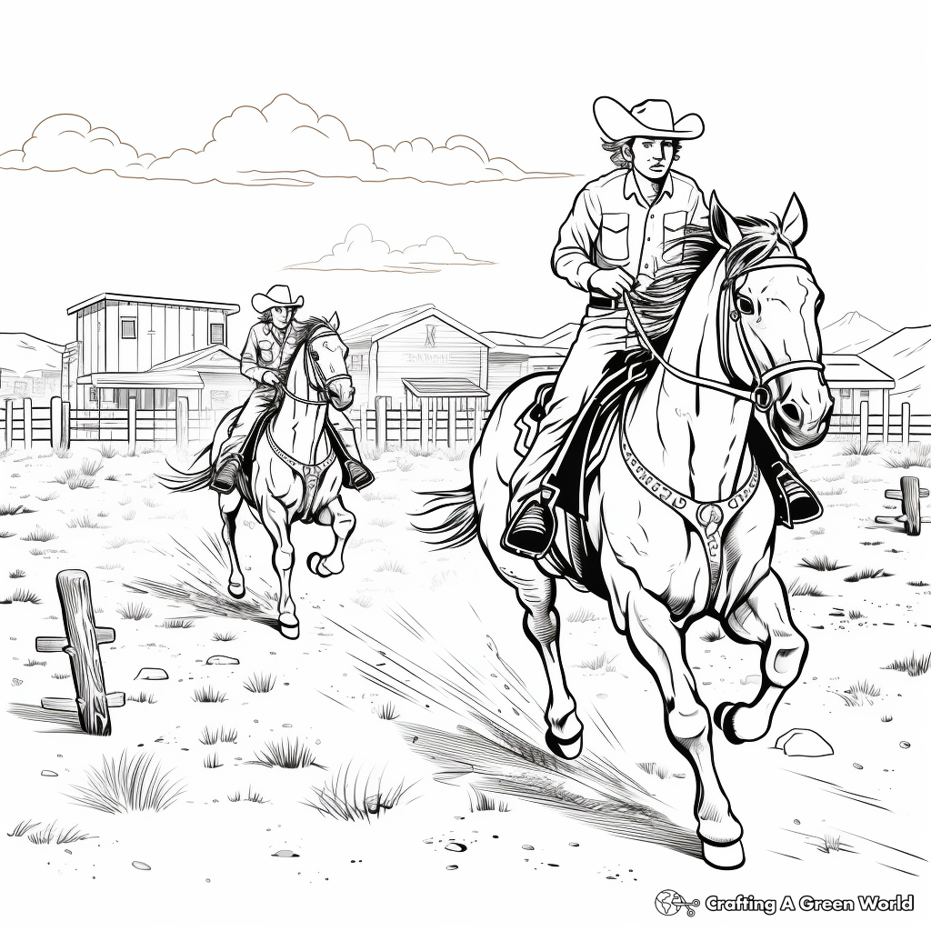 Western horse coloring pages