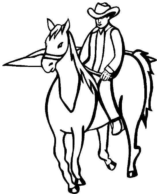 Horse coloring pages a cowboy and horse roam the range lots of great free horse coloring book pages for you to color