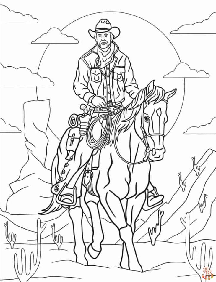 Printable western coloring pages free for kids and adults