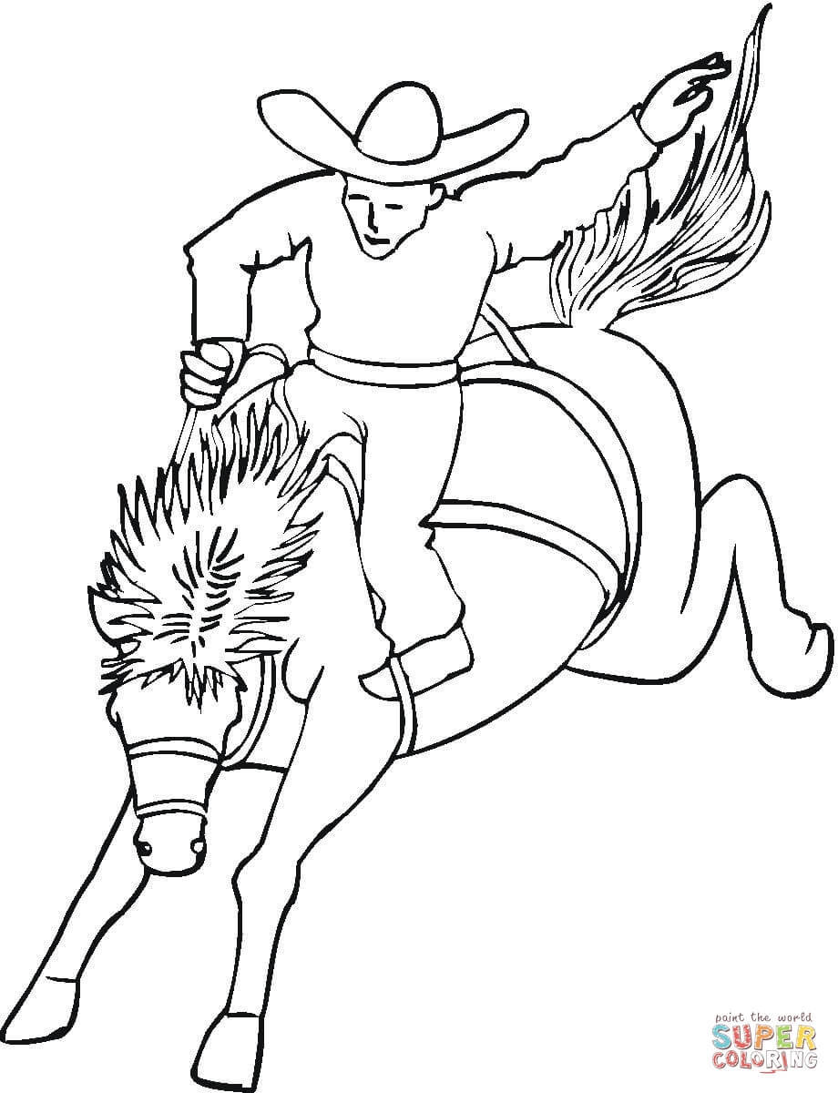 Cowboy on the horse coloring page free printable coloring pages
