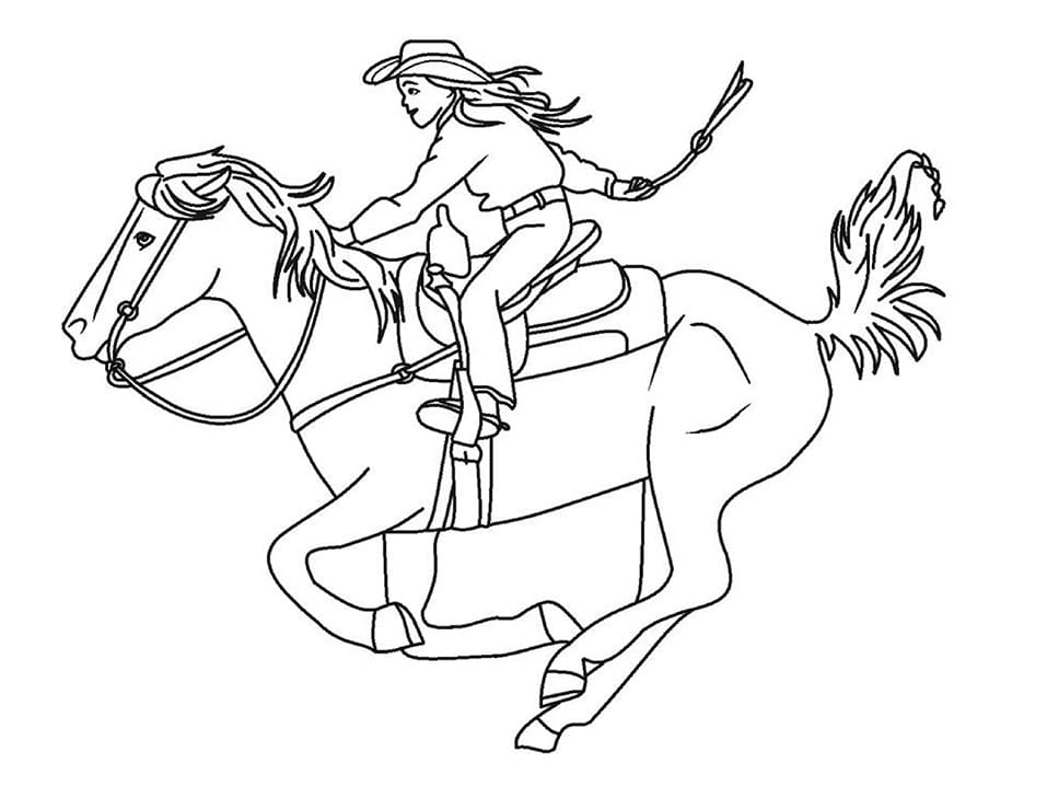 Riding horse coloring page