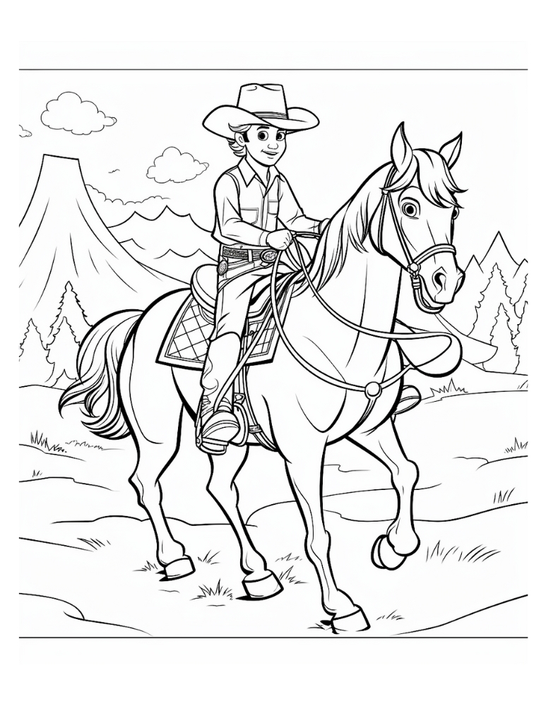 Free printable cowboy coloring pages