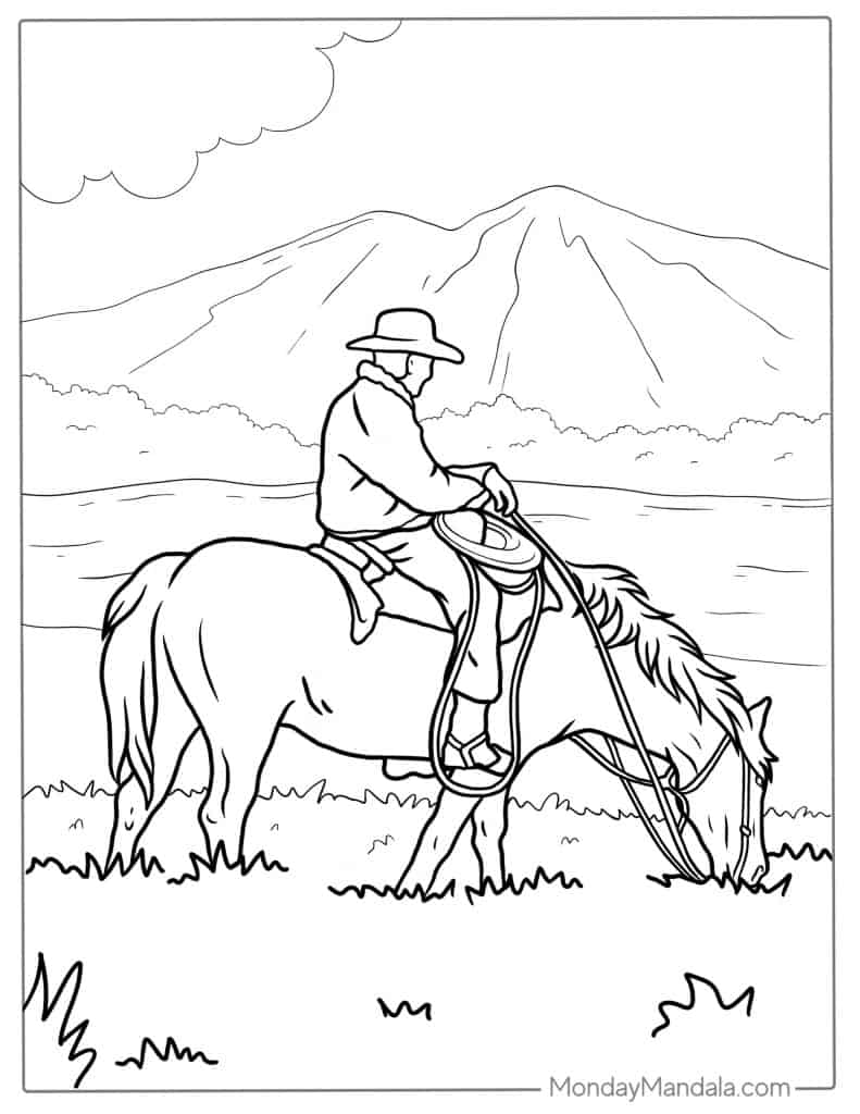 Horse coloring pages free pdf printables