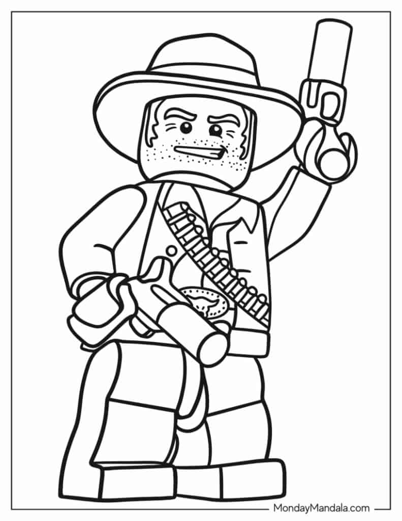 Cowboy coloring pages free pdf printables