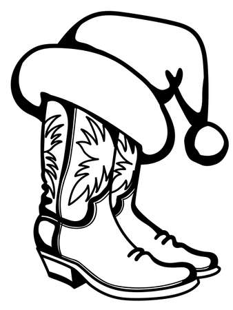 Cowboy boot coloring page cliparts stock vector and royalty free cowboy boot coloring page illustrations