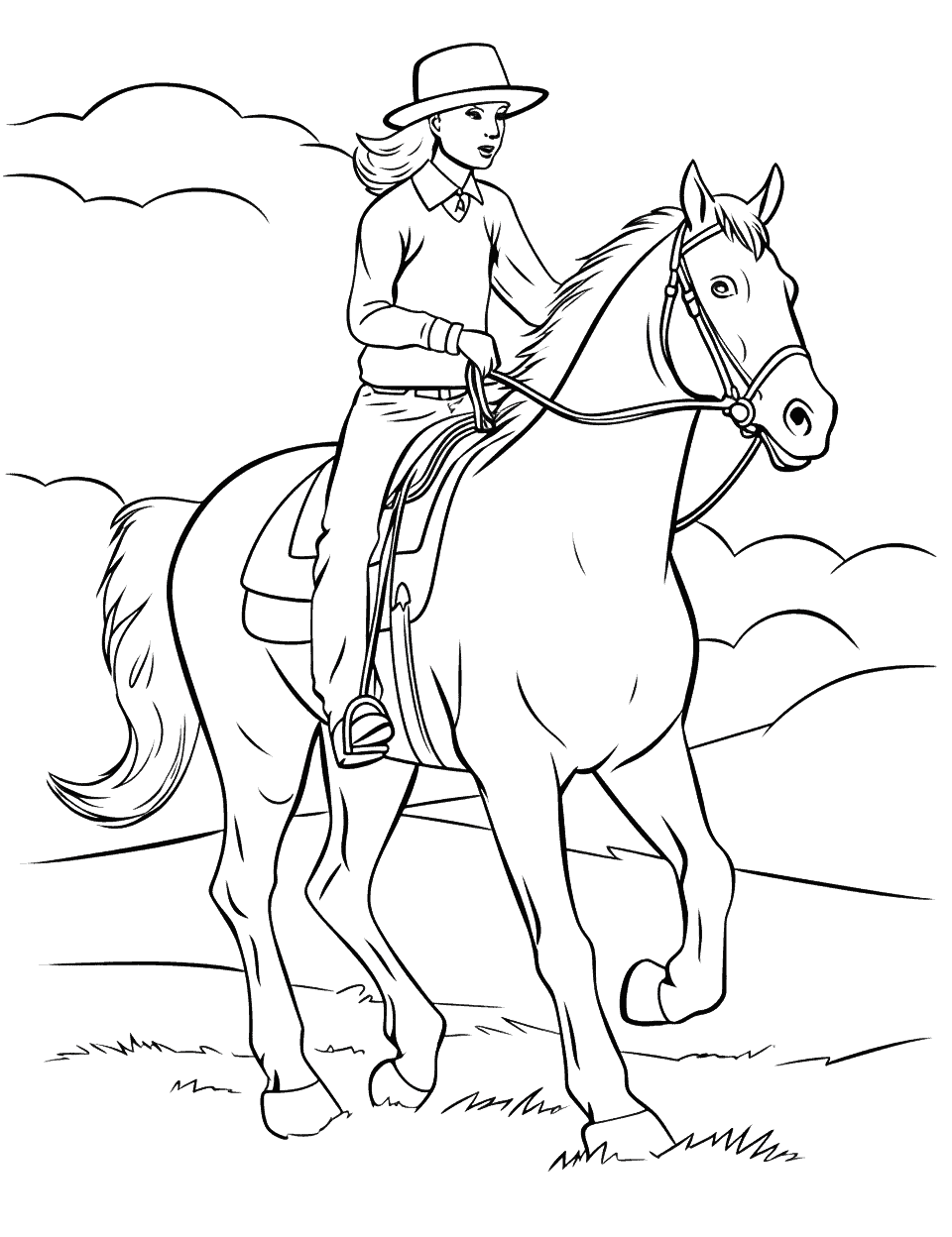 Horse coloring pages free printable sheets