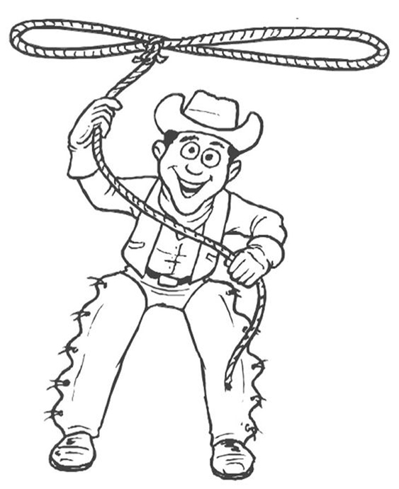 Free easy to print cowboy coloring pages