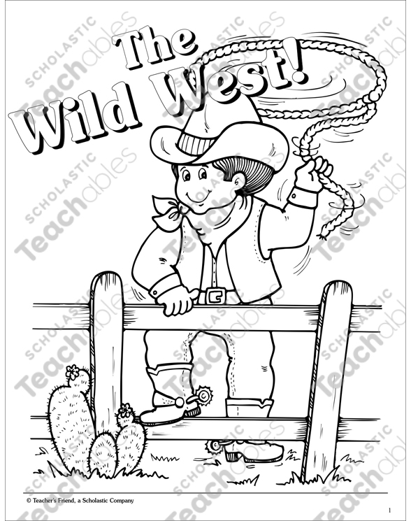 The wild west printable coloring pages