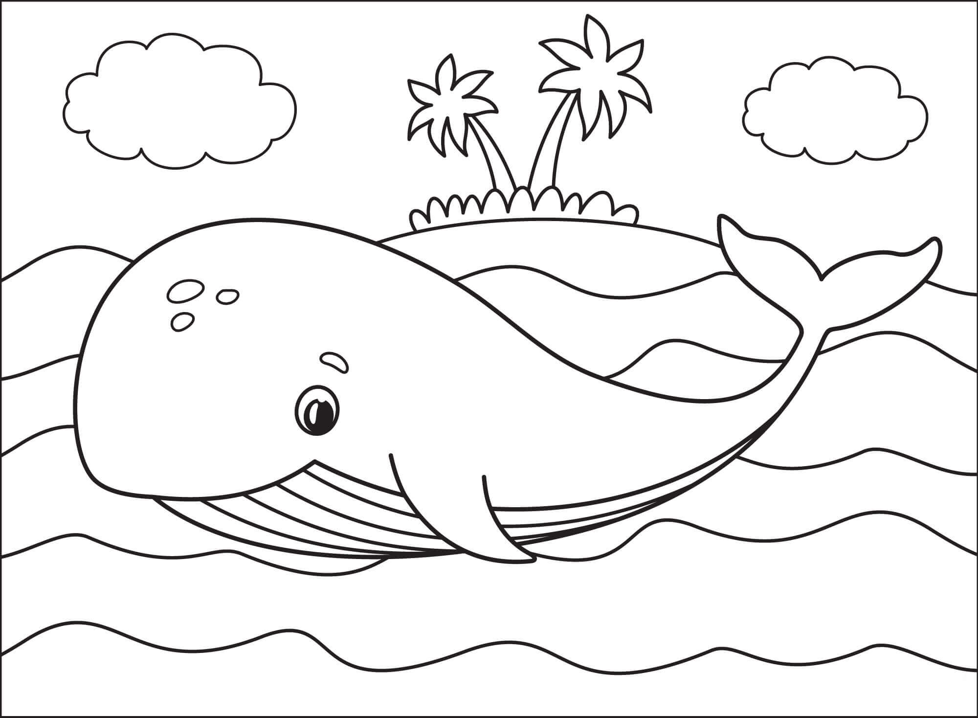 Perfect whale coloring page