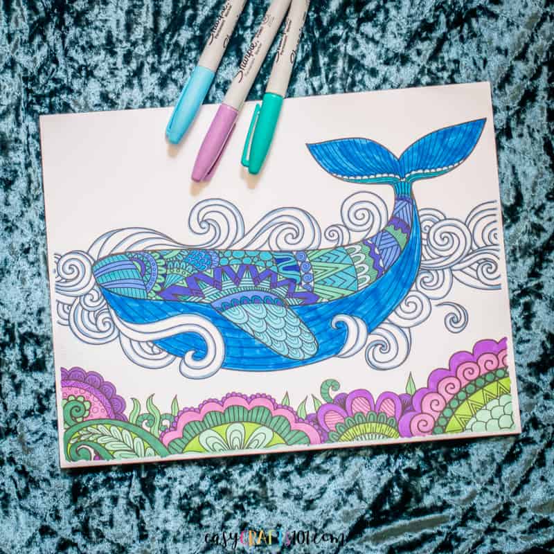 Printable whale coloring page