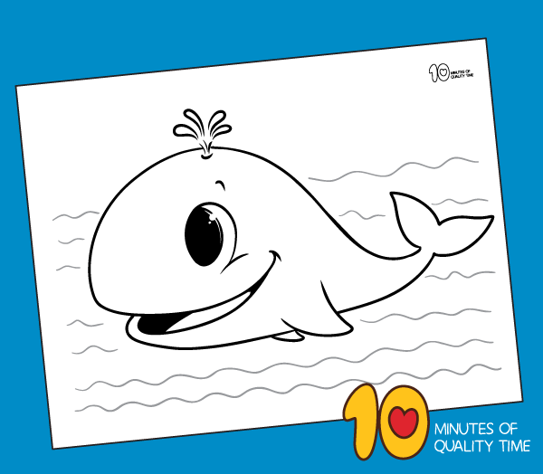 Whale coloring page â minutes of quality time