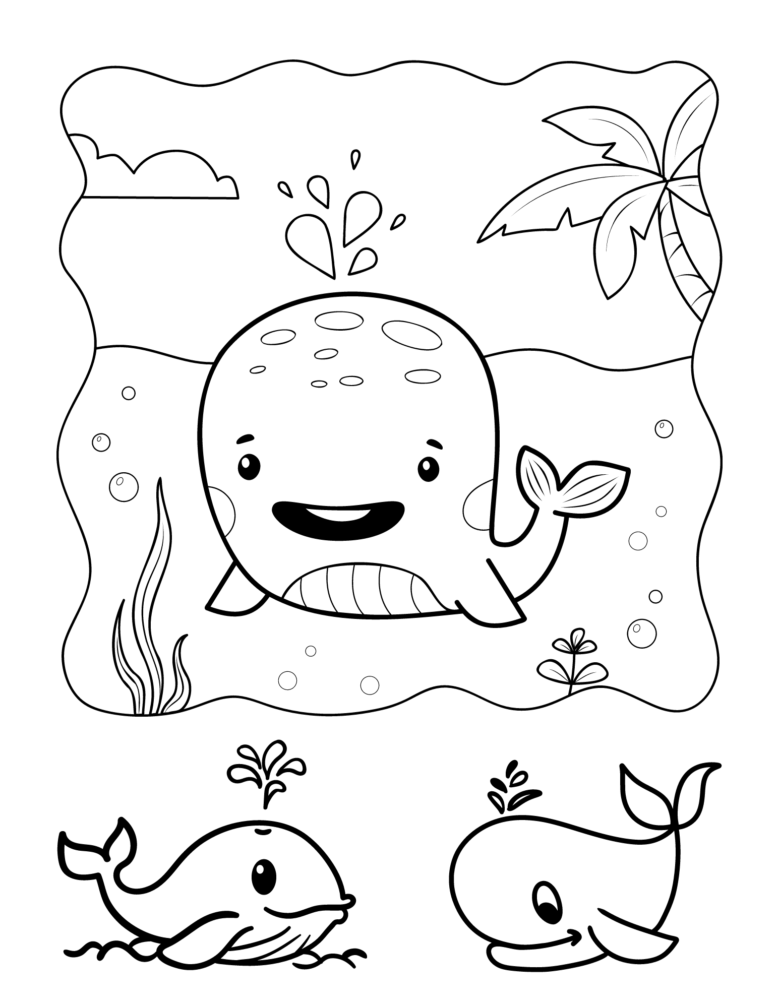 Have a whale of a time with these free whale coloring pages