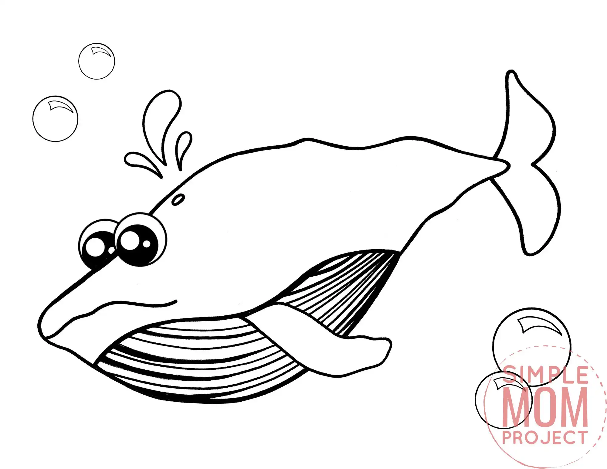 Free printable blue whale coloring page â simple mom project