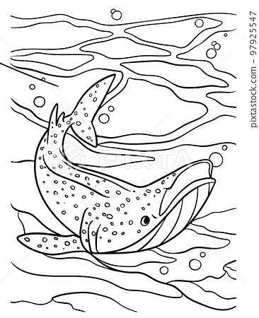 Whale shark coloring page for kids