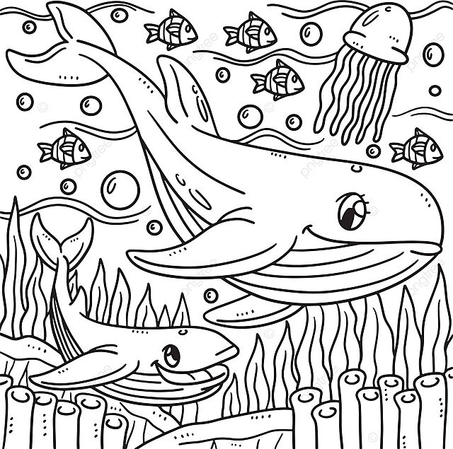 Coloring pages of mother and baby whale sharks vector shark drawing baby drawing whale drawing png and vector with transparent background for free download