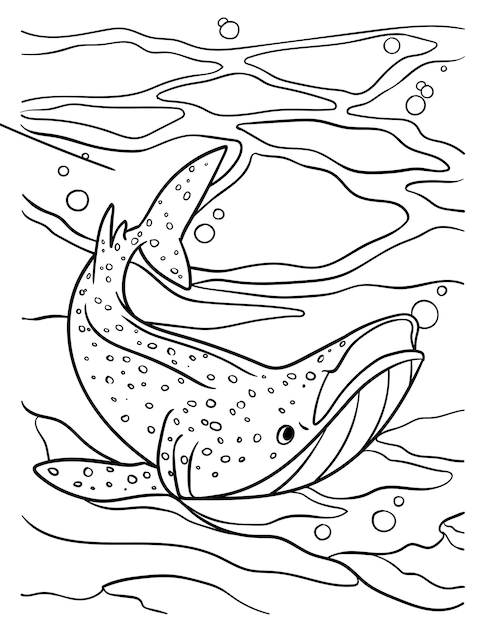 Premium vector whale shark coloring page for kids