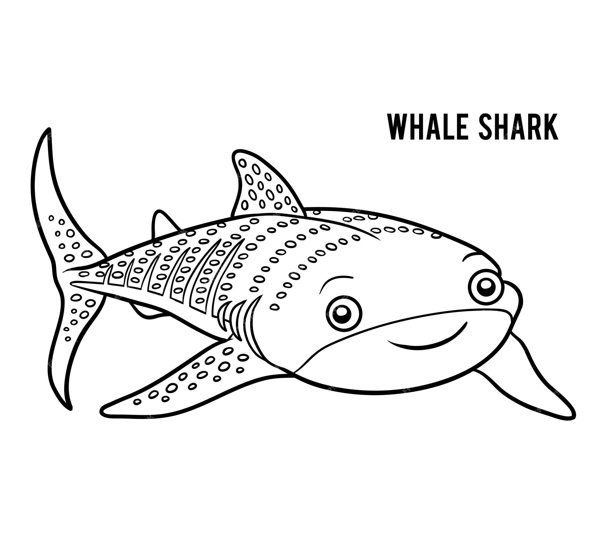 Premium vector coloring book for children whale shark