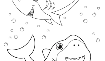 Shark coloring pages two kids and a coupon