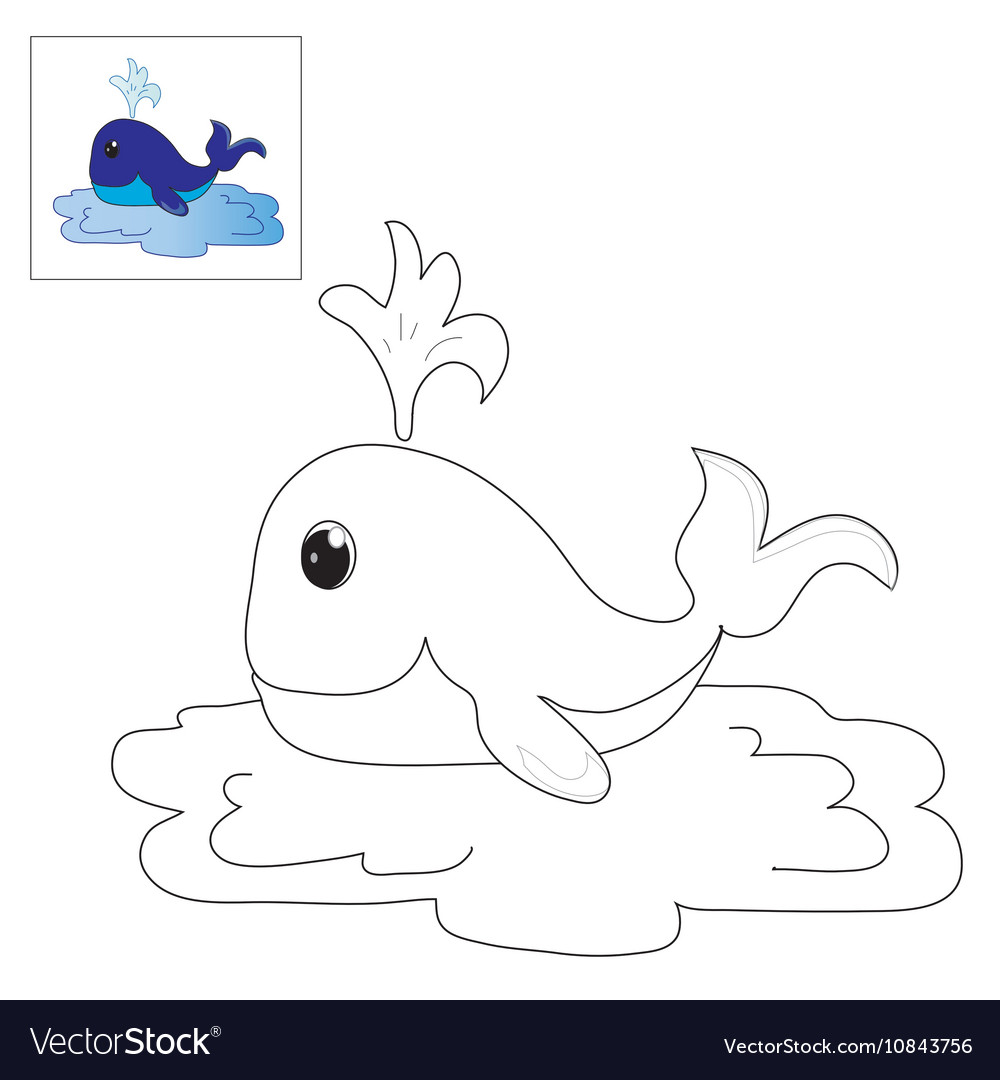 Picture for coloring is a small whale royalty free vector