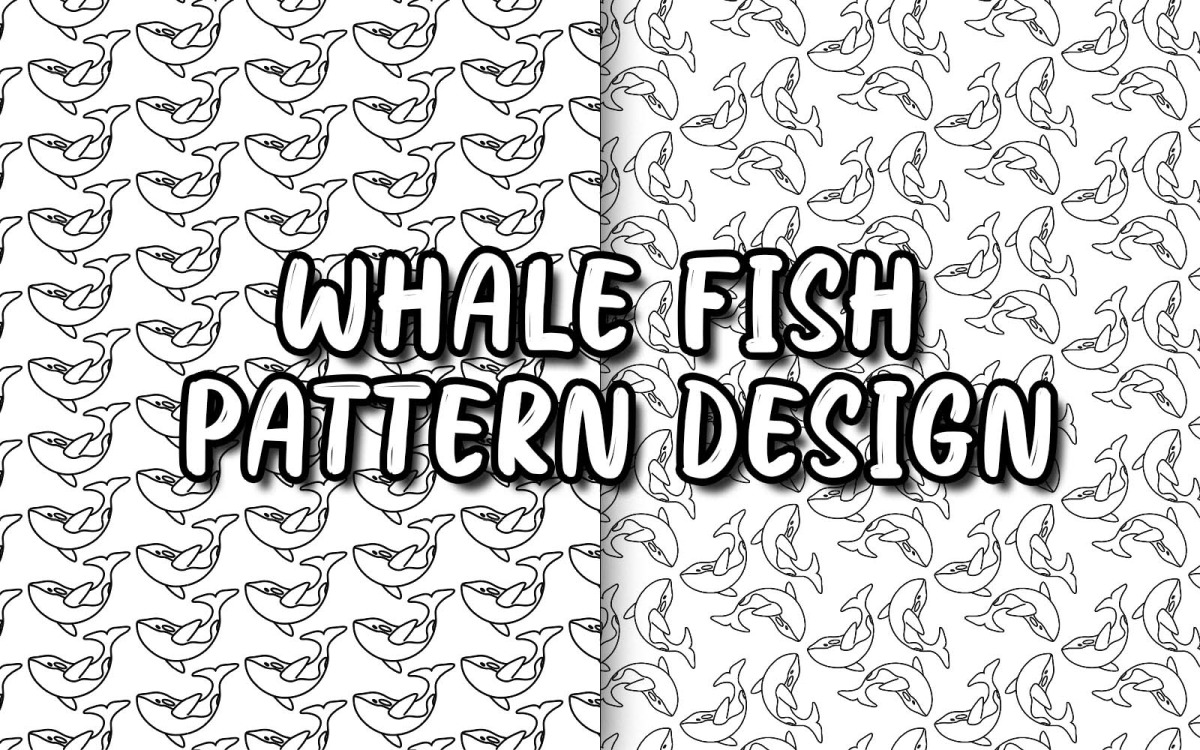 Whale fish pattern design