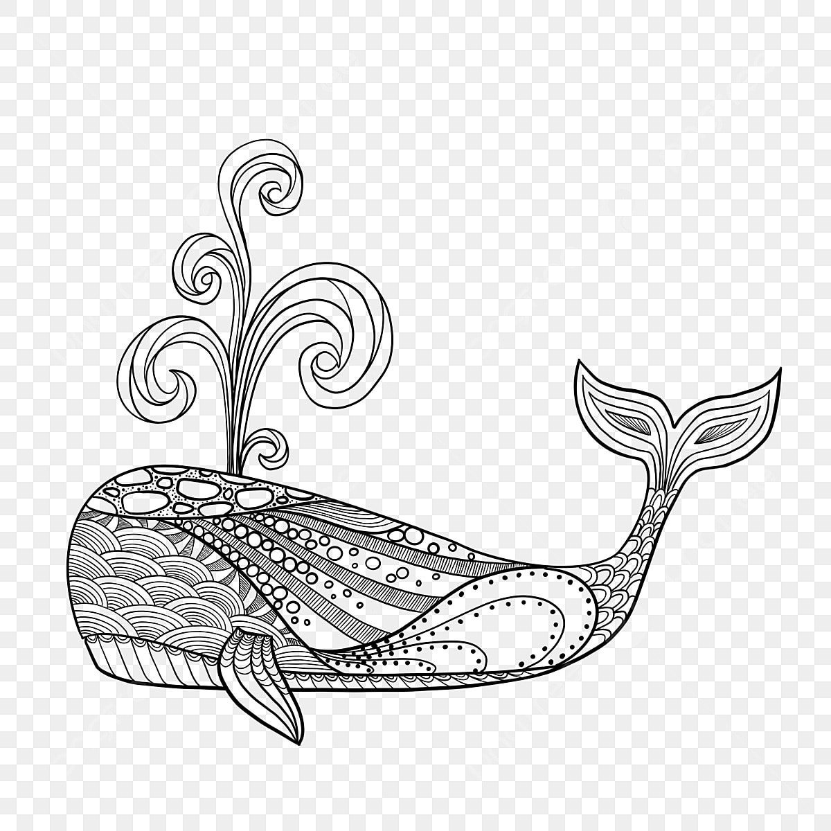 Zen drawn black and white style pattern whale pattern whale drawing black and white drawing zen painting png transparent clipart image and psd file for free download