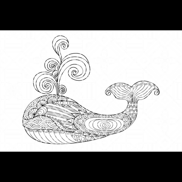 Whale zentangle whale pattern animal svg