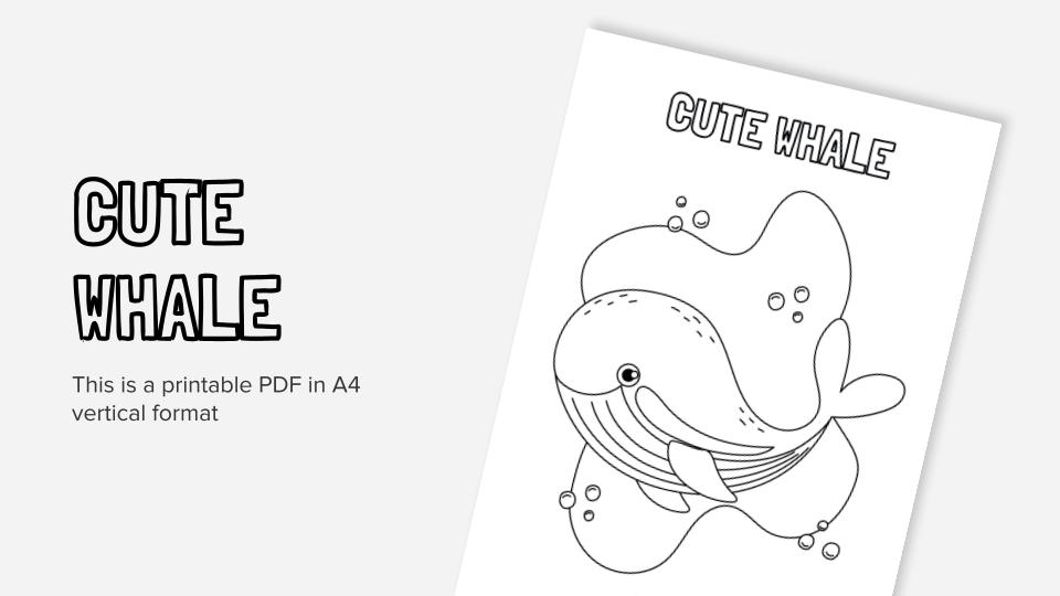 Whale printable coloring worksheet