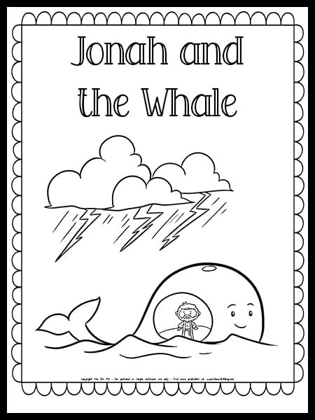 Jonah and the whale coloring page free printable â the art kit