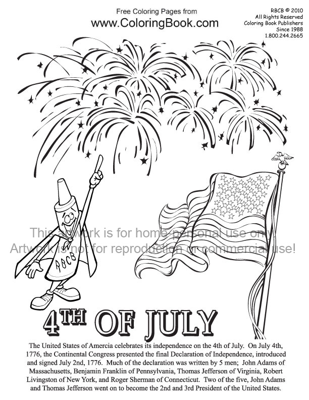 Th of july coloring page