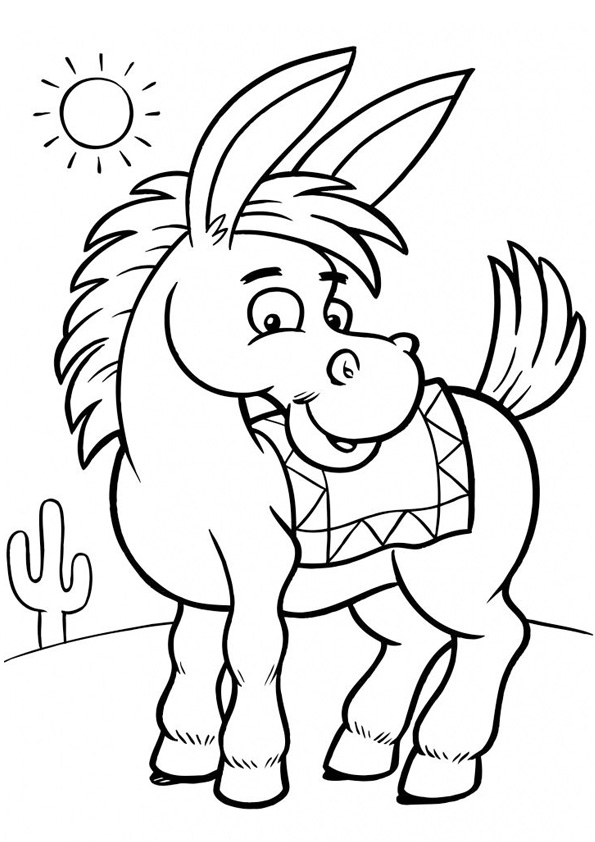 Coloring pages donkey coloring page for kids