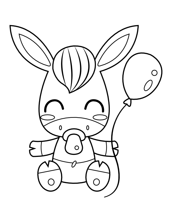 Printable baby donkey coloring page