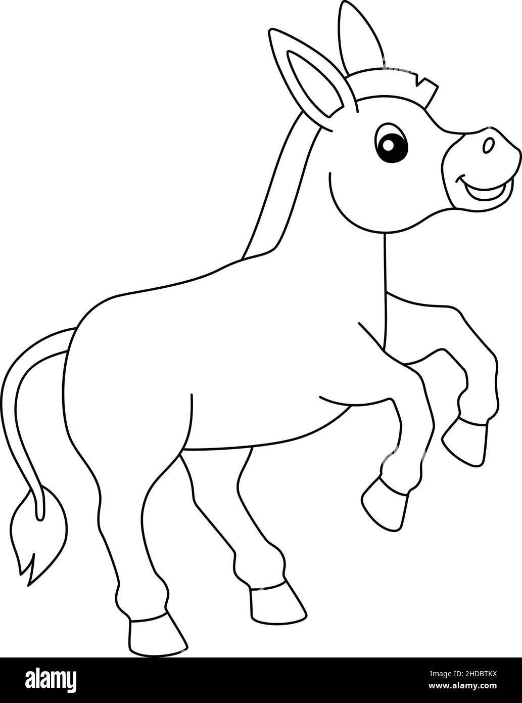 Donkey coloring page isolated for kids stock vector image art