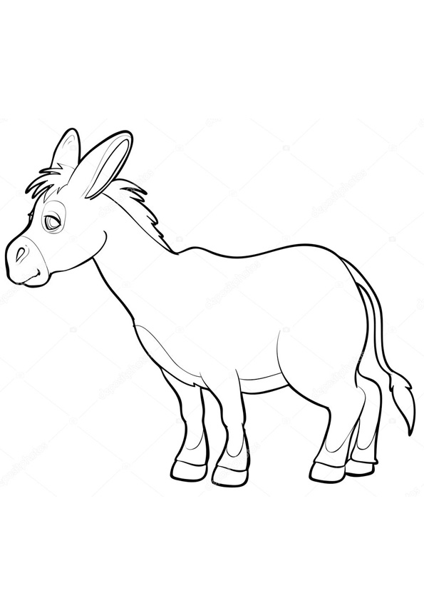 Coloring pages printable donkey coloring page