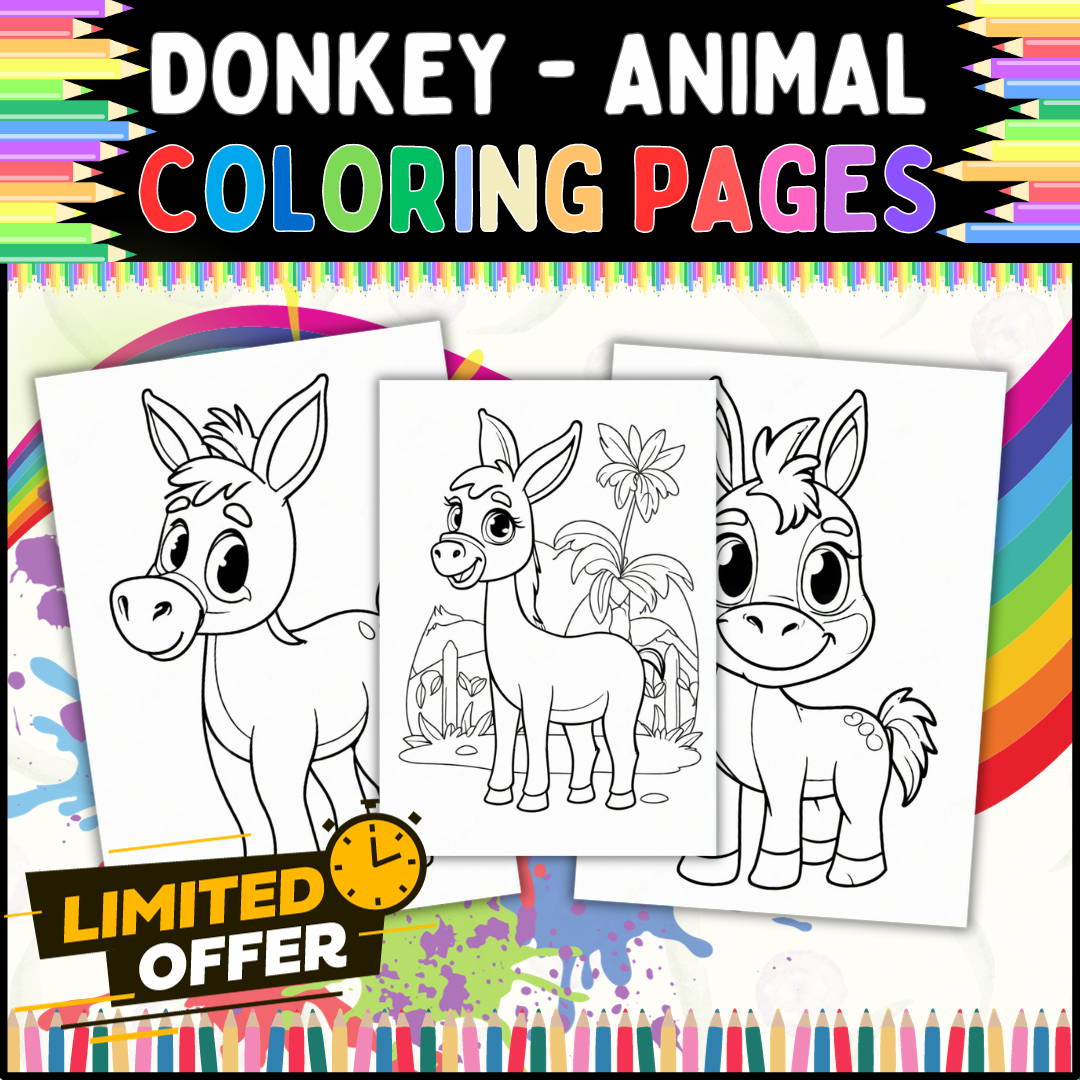 Donkey coloring pages fram animal for classroom preschool grades st