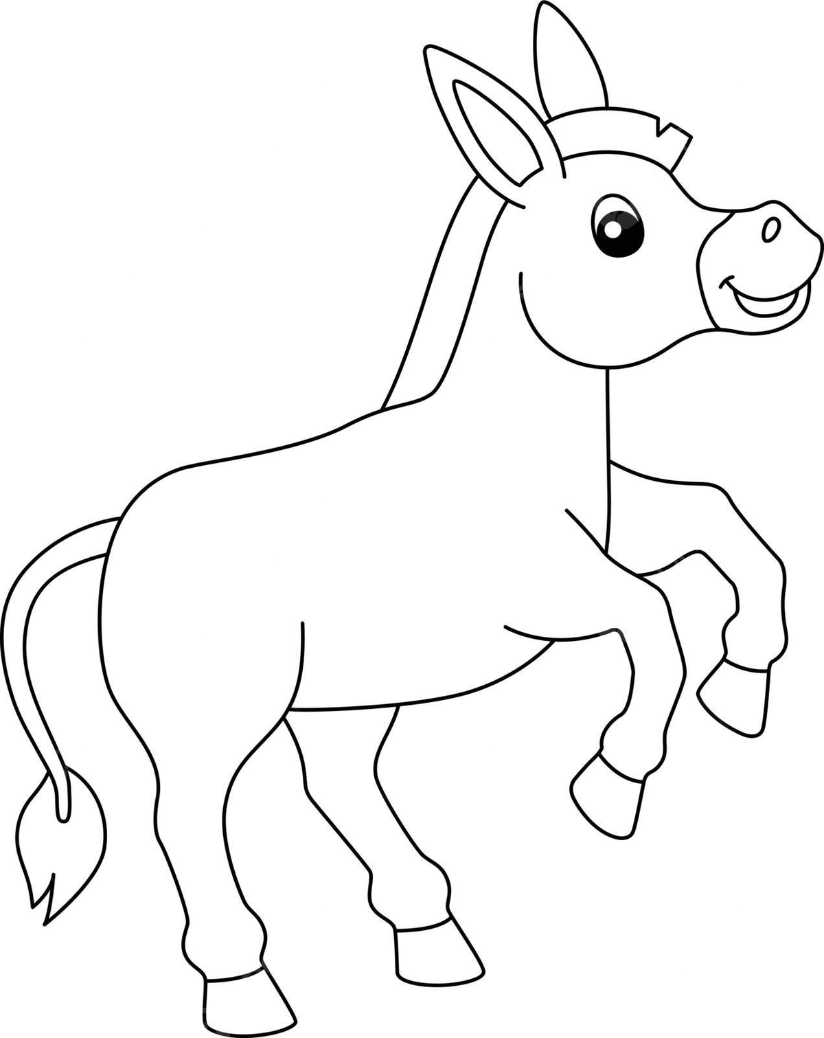 Donkey coloring page isolated for kids colouring page fun kids vector colouring page fun kids png and vector with transparent background for free download