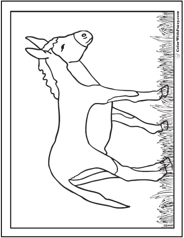 Donkey coloring page customize bible and farm themes