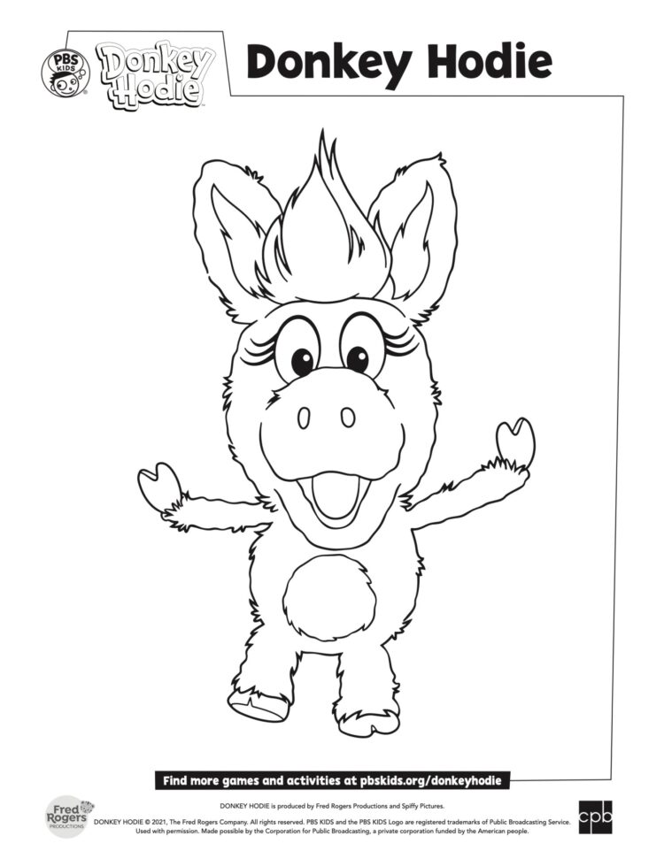 Donkey hodie coloring page kids coloringâ kids for parents